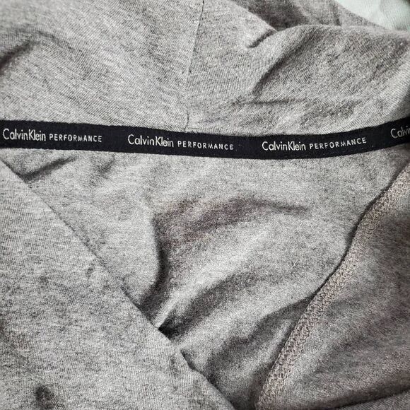 Calvin Klein Performance Women’s Hoodie Tunic Top Size S Gray Asymmetrical Zip L - Picture 4 of 7